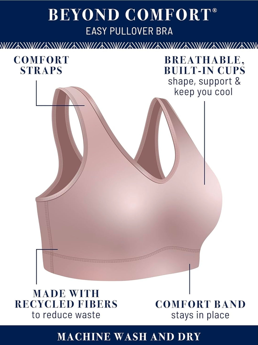 NWT SIZE S Vanity Fair Women’s Beyond Comfort Wireless Bra