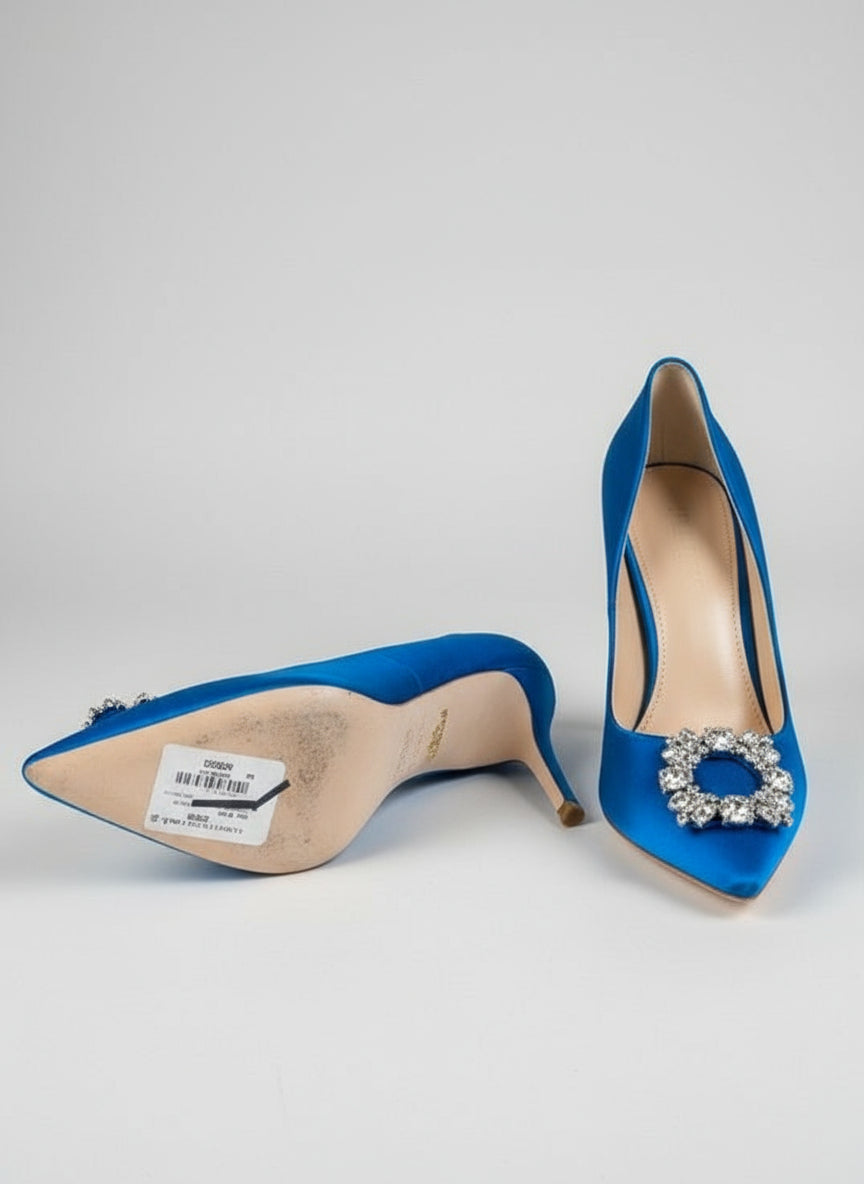 PRE-OWNED SIZE 10 Badgley Mischka Cher Crystal Embellished Women's Pumps