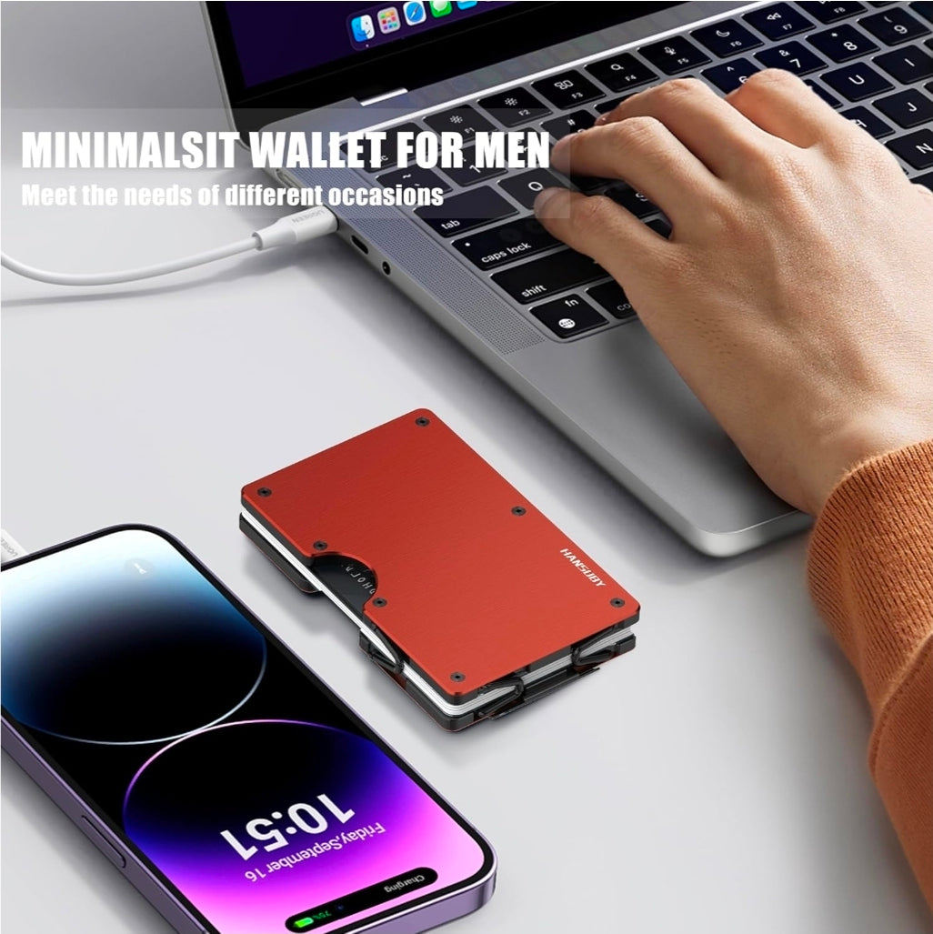NWT Hansuby Men's RFID Metal Wallet