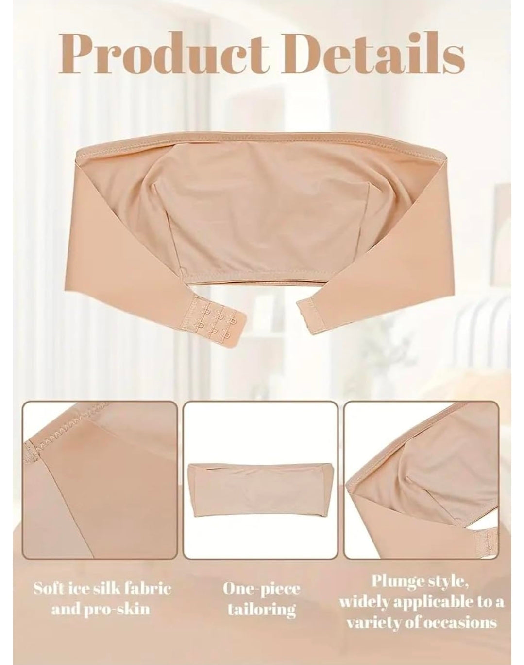 NWT SIZE L & XL Wdirara Women's Strapless Front Closure Bra