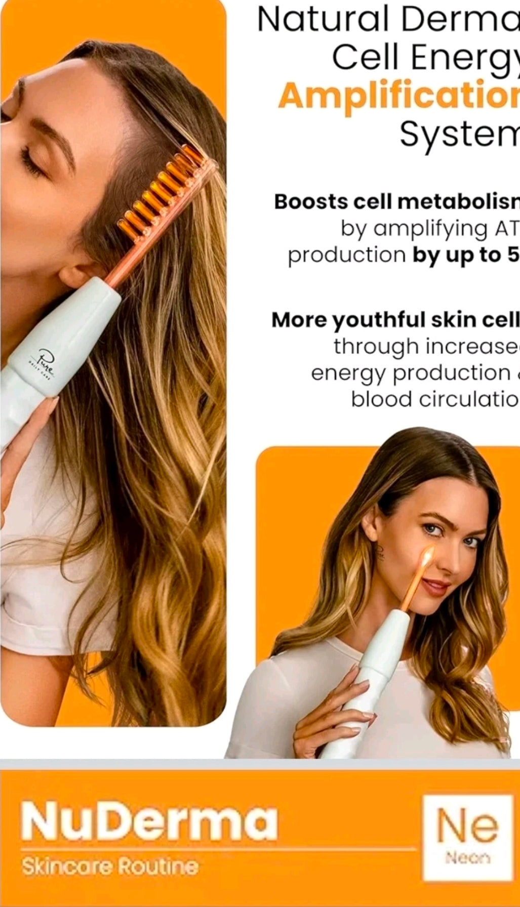 NWT Pure Daily Care NuDerma High Frequency Skin Therapy Wand