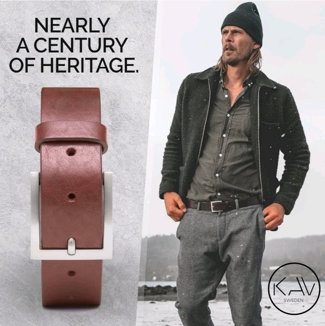 NWT 41" KAV Sweden men’s leather belt