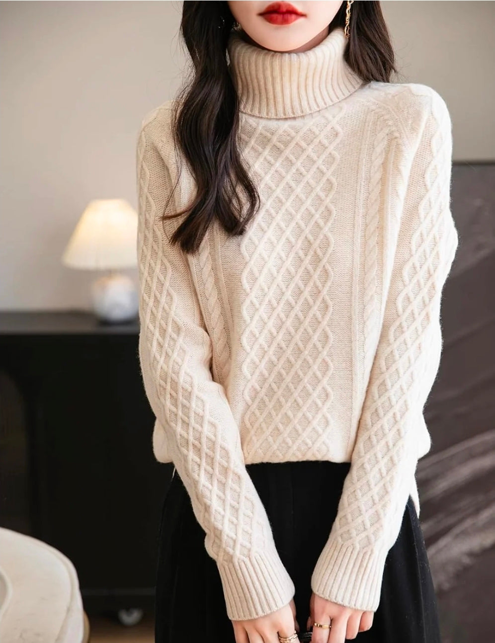 NWT SIZE XL Chanyarn Vintage Merino Wool Turtleneck Sweater