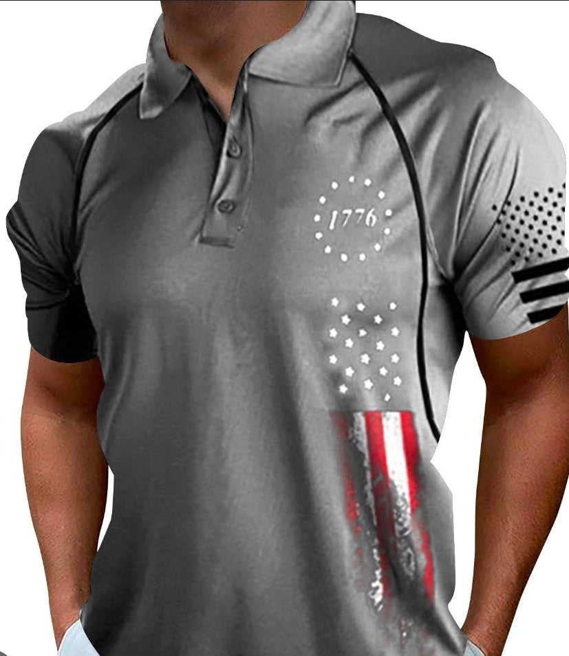 NWT SIZE S HYFOL Men's Patriotic 1776 Golf Polo