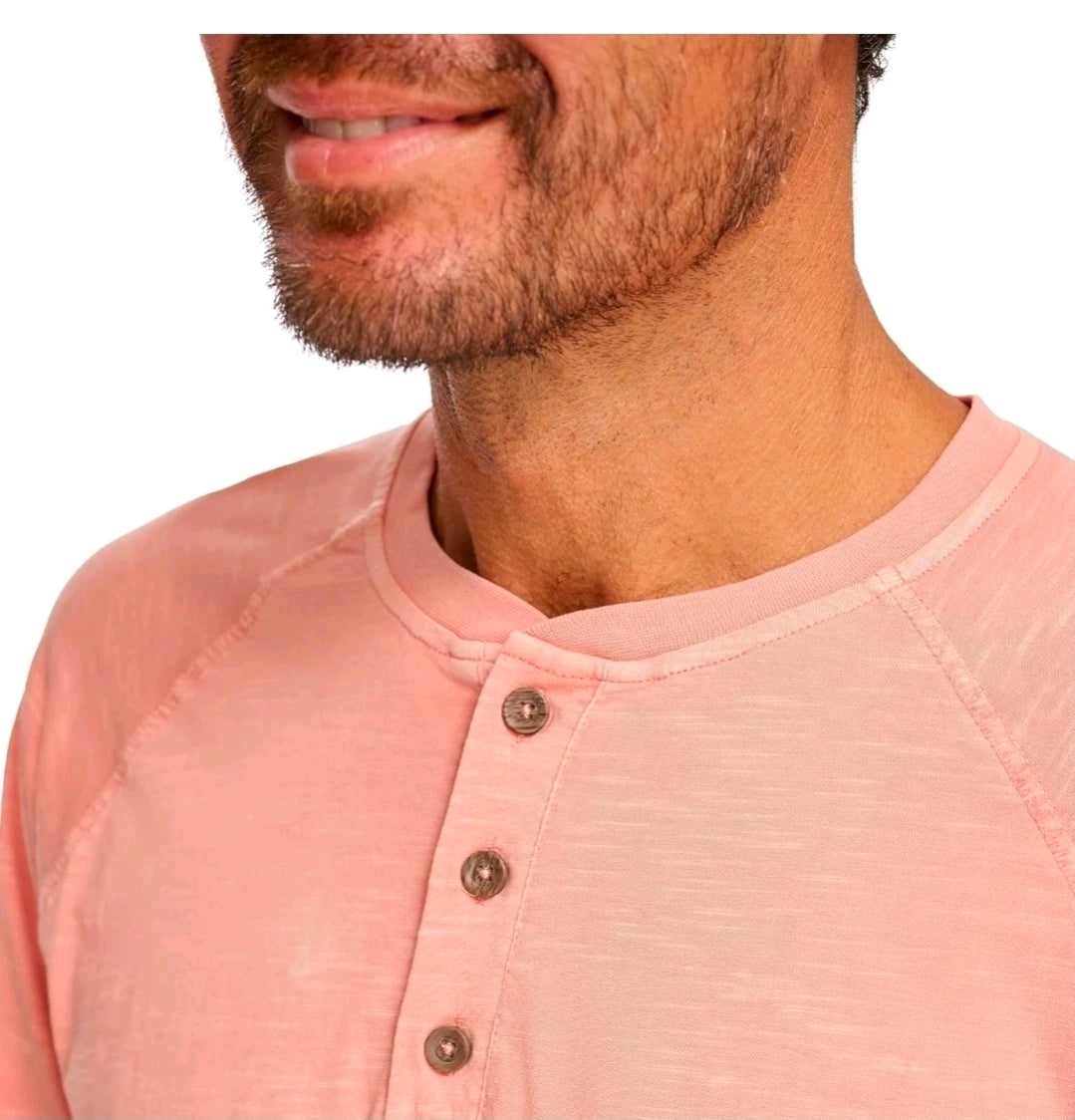 NWT SIZE S Margaritaville Men’s Island Reserve Long Sleeve Henley Shirt – Coral