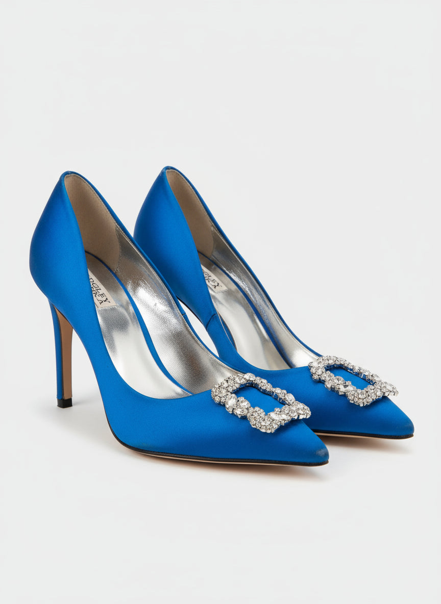 PRE-OWNED SIZE 10 Badgley Mischka Cher Crystal Embellished Women's Pumps