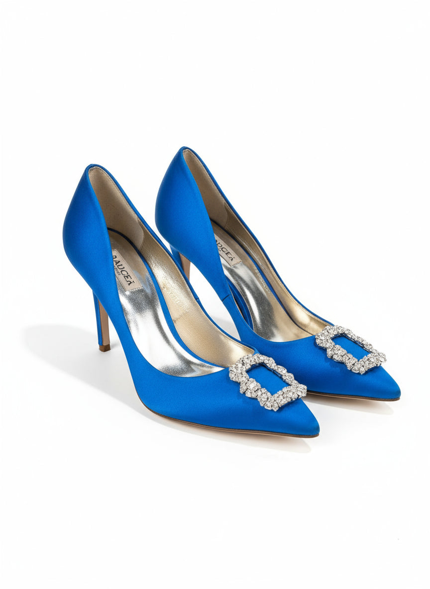 PRE-OWNED SIZE 10 Badgley Mischka Cher Crystal Embellished Women's Pumps