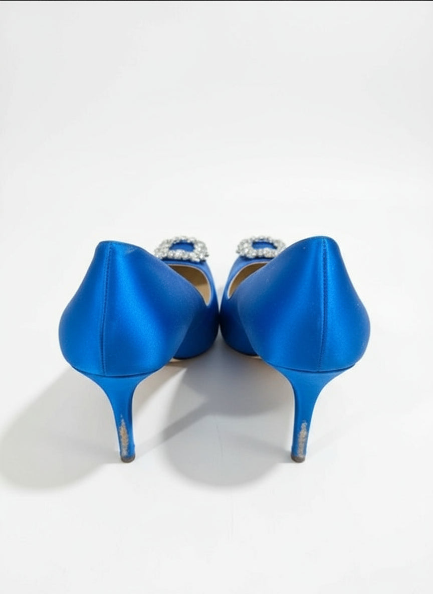 PRE-OWNED SIZE 10 Badgley Mischka Cher Crystal Embellished Women's Pumps