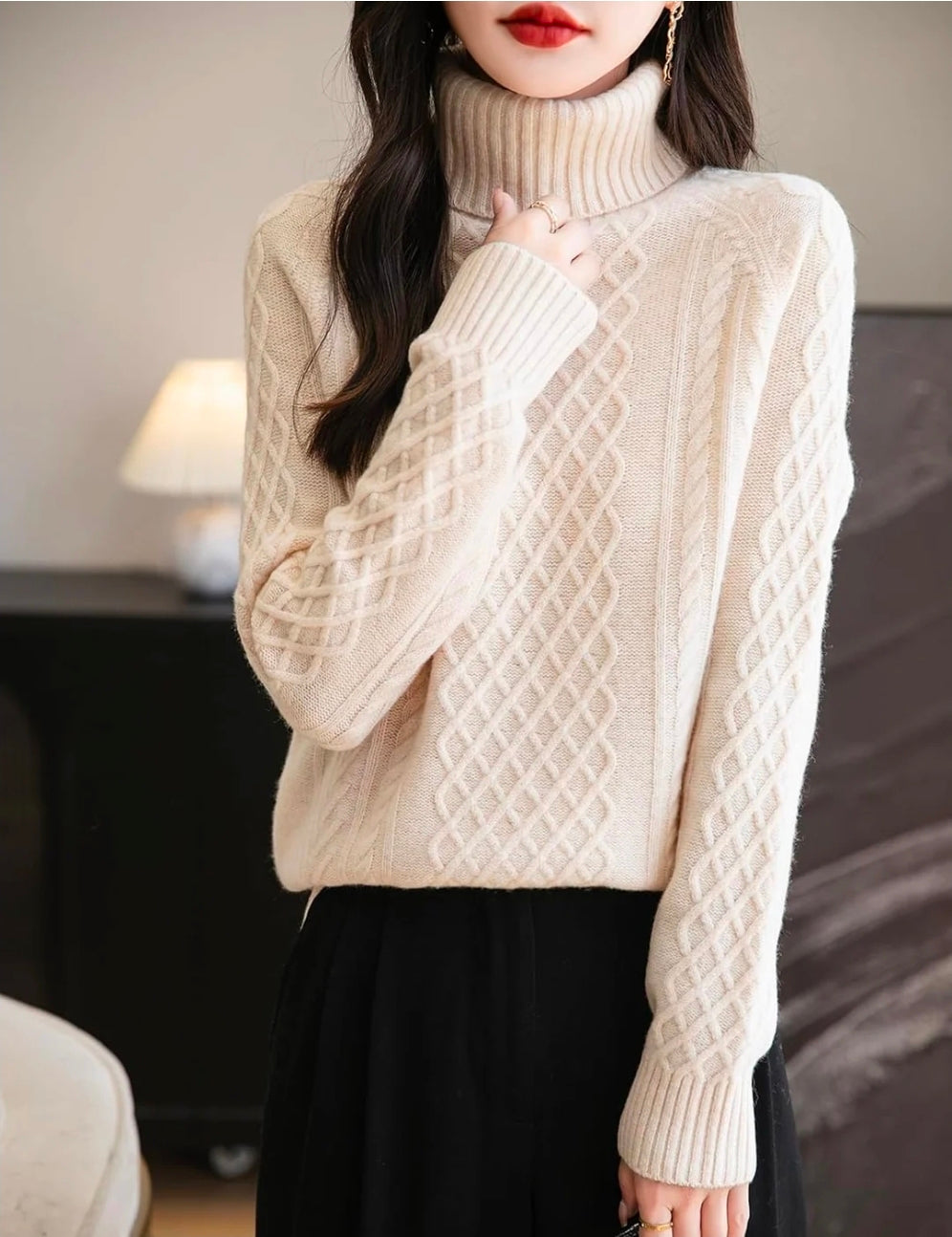 NWT SIZE XL Chanyarn Vintage Merino Wool Turtleneck Sweater