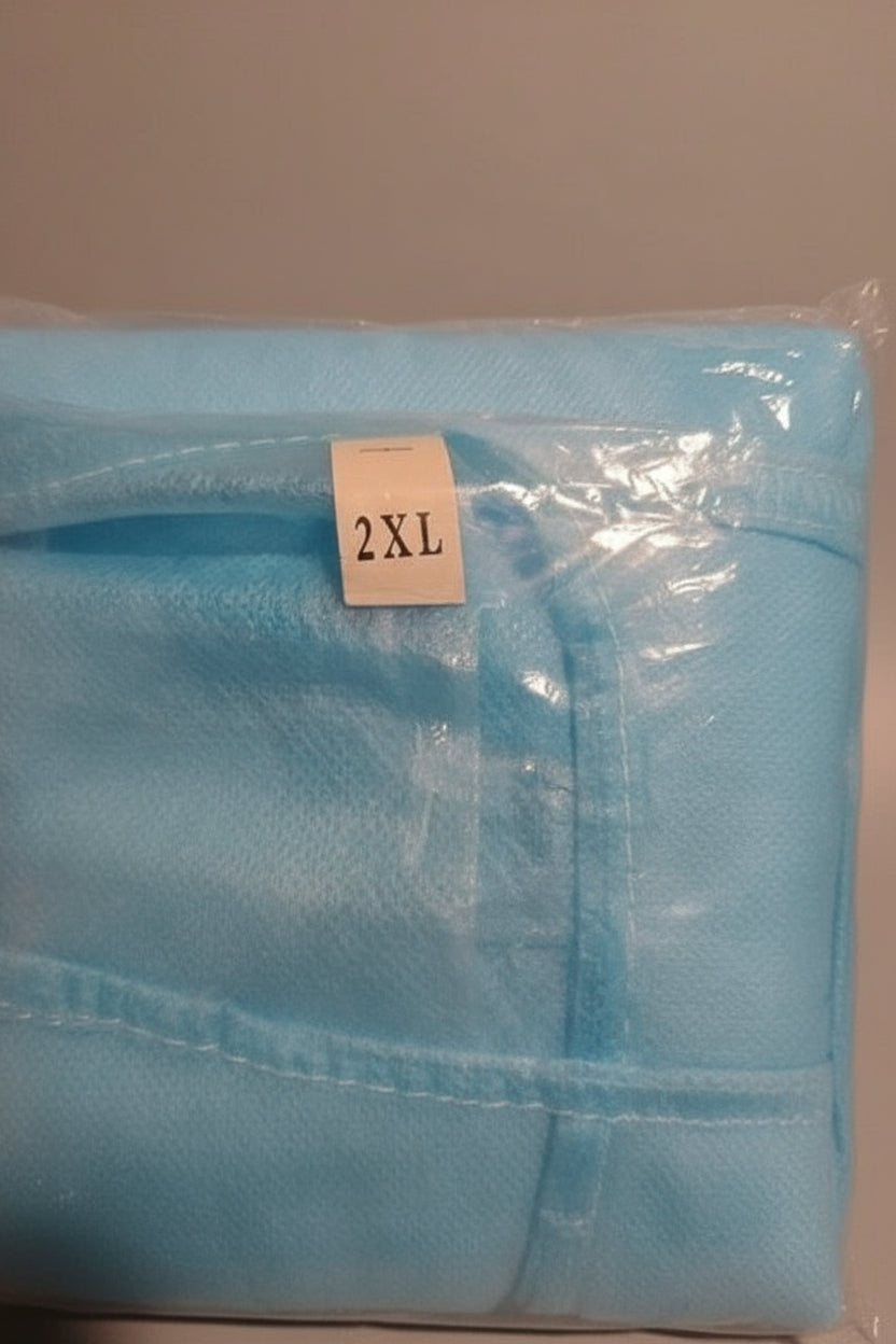 NWT Lot of 11 Disposable Medical Scrubs – 7 Tops (Large) & 4 Bottoms (2X) New Sealed