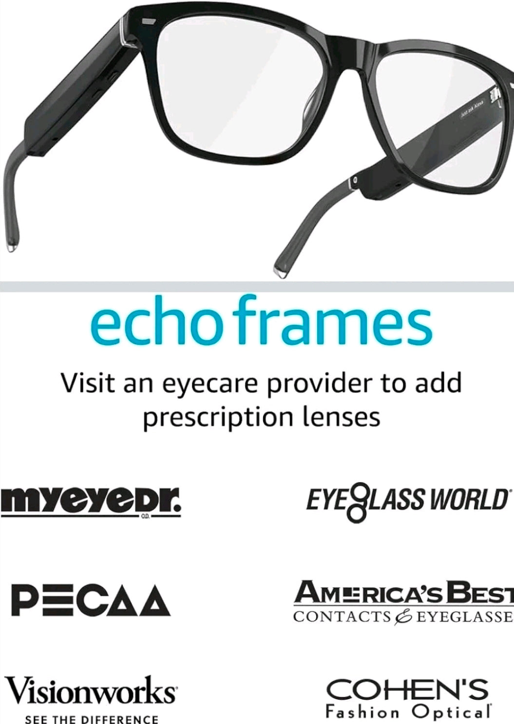 NWT Prescription Amazon Echo Frames, 3rd Gen, Smart Audio Glasses