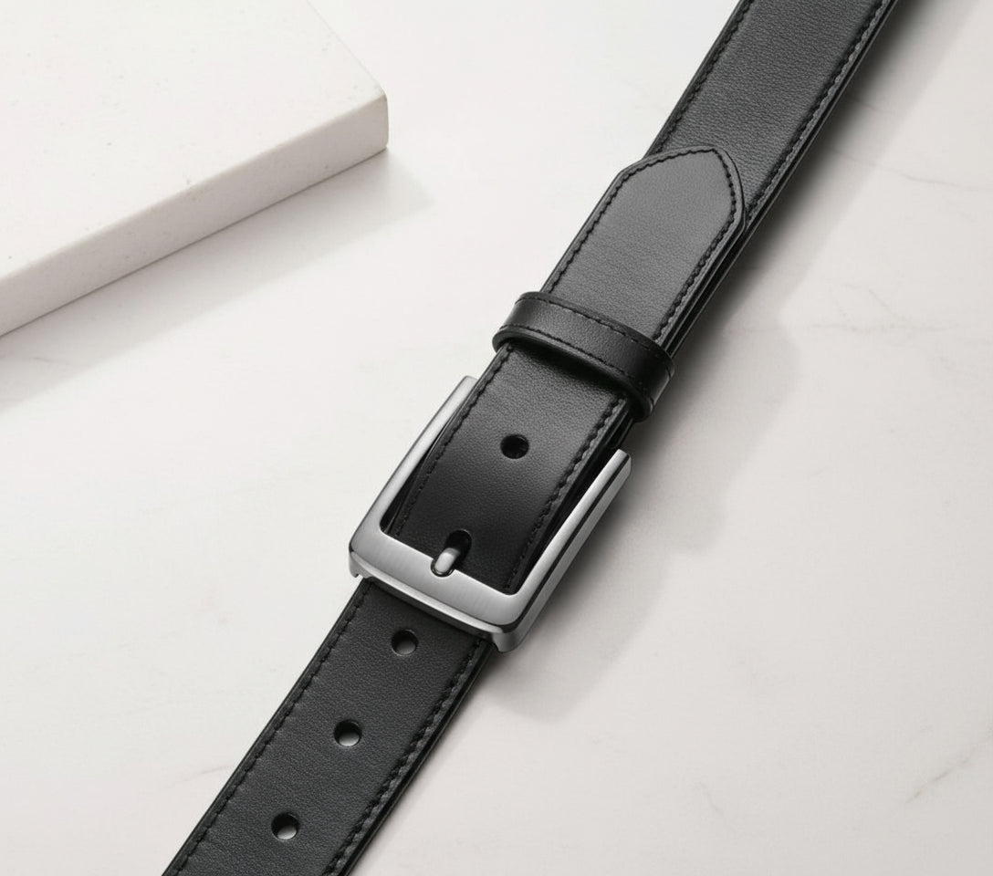 NWT SIZE 34" MILORDE Men’s Genuine Leather Belt with Gift Box