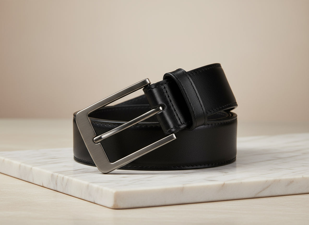 NWT SIZE 34" MILORDE Men’s Genuine Leather Belt with Gift Box
