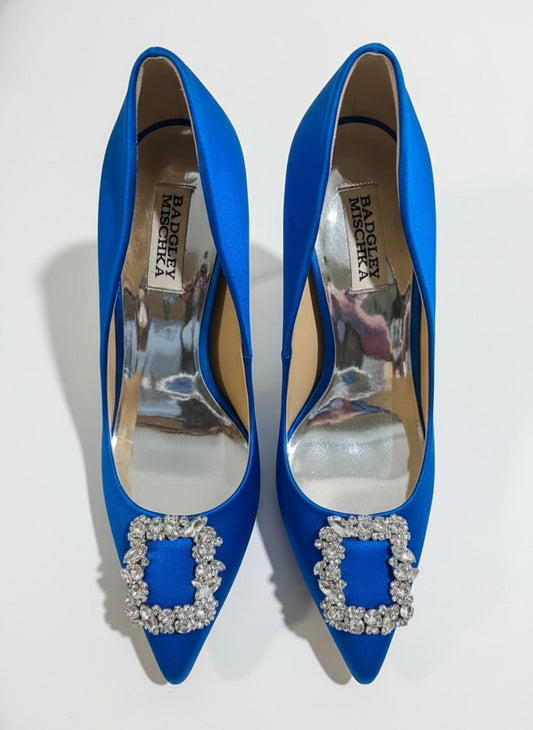 PRE-OWNED SIZE 10 Badgley Mischka Cher Crystal Embellished Women's Pumps