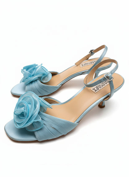 PRE-OWNED SIZE 9 Romantic Badgley Mischka Dora sandals in blue satin