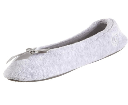 NWT SIZE 6.5-7.5 Isotoner Women’s Classic Terry Ballerina Slipper