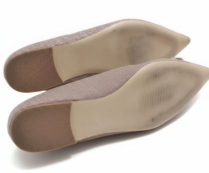 PRE-OWNED SIZE 8M Steve Madden Tink Flats Glitter Pointed Toe Jeweled Buckle Dress Shoes
