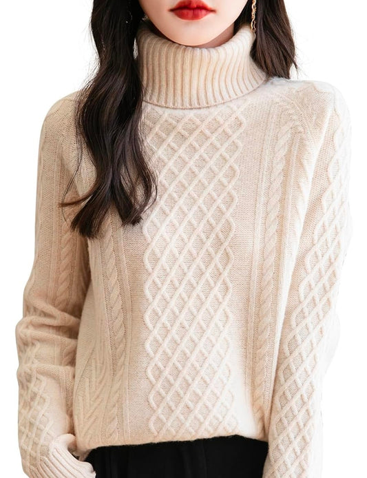 NWT SIZE XL Chanyarn Vintage  Merino Wool Turtleneck Sweater
