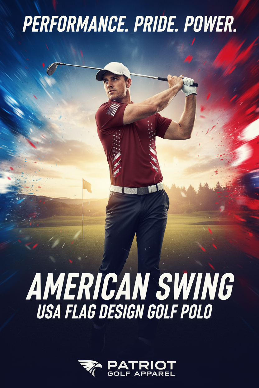 USA Flag Golf Polo Ad