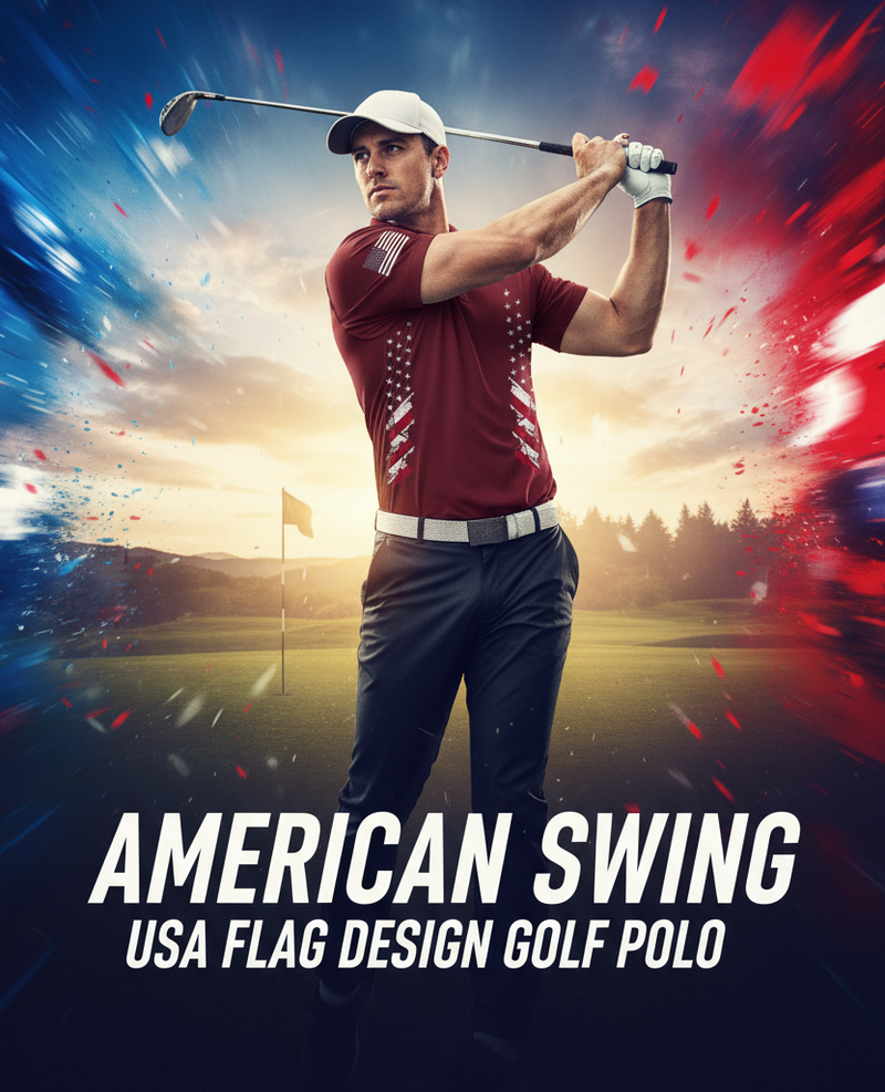 USA Flag Golf Polo Ad